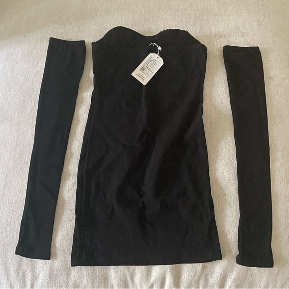 BLACK BODYCON DRESS WITH SLEEVES - Picture 7 of 10